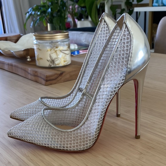 Christian Louboutin Shoes - ⭐️CELEB FAVORITE⭐️Christian louboutin follies resille silver 120